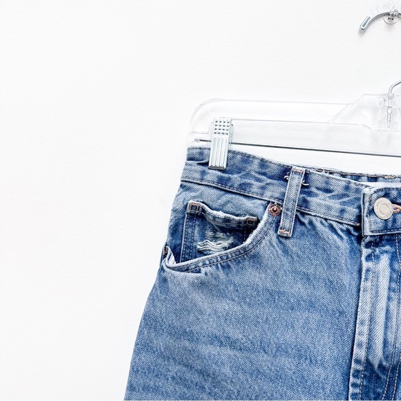 Zara High Waist Wide Leg Distressed Jeans - Picture 5 of 9